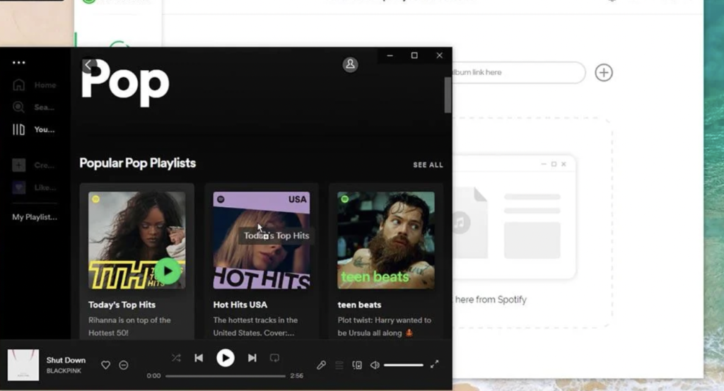 Kéo và thả các bản nhạc từ Spotify vào NoteBurner