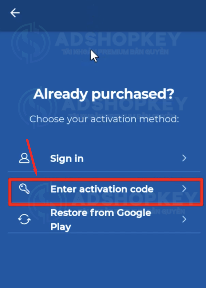 Mở App HMA > chọn All Readdy Purchased