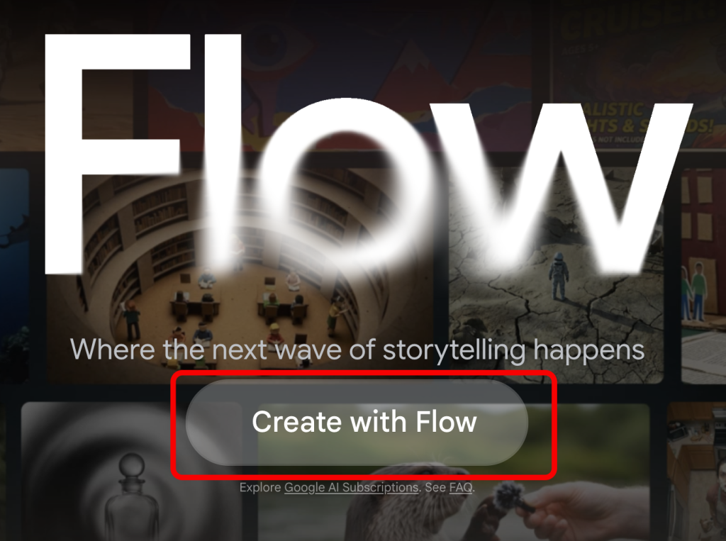 Chọn Create With Flow trên Google VEO 3