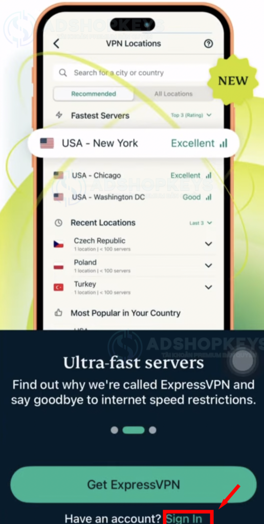 Đồng ý các chính sách  > ấn Signin
